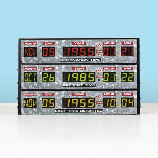 Numskull Back To The Future time circuits 3D light showing destination, present and departed times