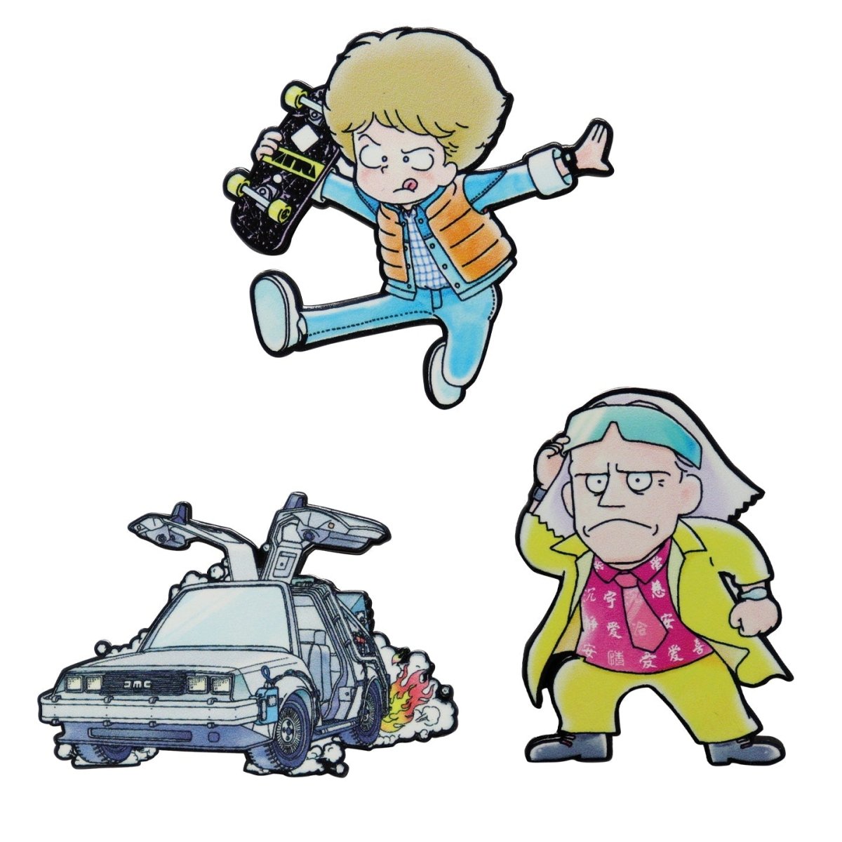 Back to the Future Limited Edition Japanese Style Triple Pin Badge Set - Loaded Dice