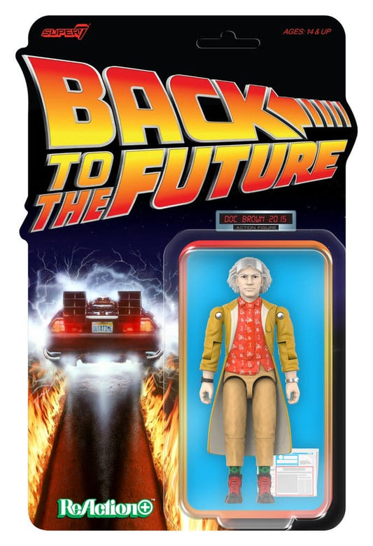 Super7 Back to the Future Dr. Emmett Brown 2015 ReAction+ figure on blister card