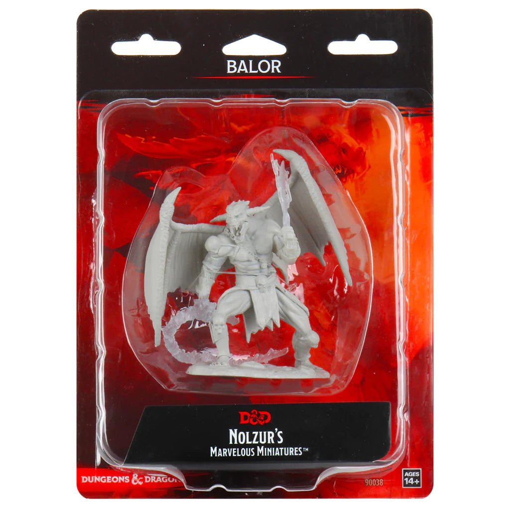 WizKids D&D Nolzur's Marvelous Unpainted Miniatures Balor in retail blister packaging