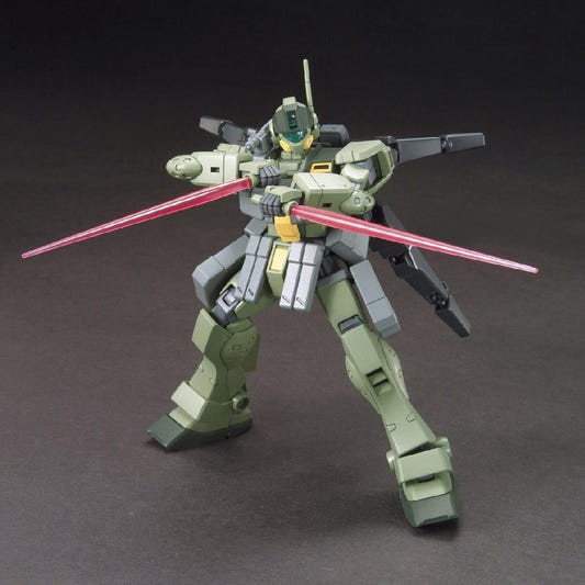Bandai HGBF 1/144 GM Sniper K9 kit, assembled model in green with twin beam blades