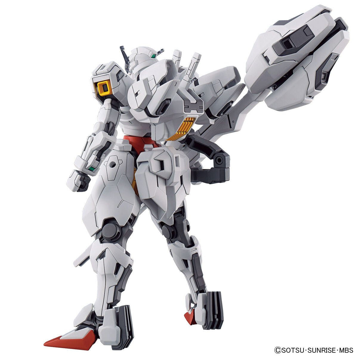 Bandai HG 1/144 Gundam Calibarn built model with GUND-Bits raised on its back