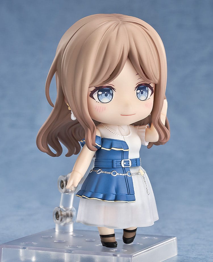 Soyo Nagasaki Nendoroid in blue and white dress waving, without her bass