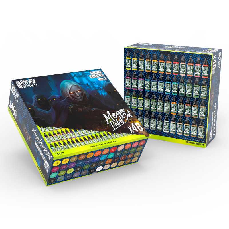 Green Stuff World Basic Colors Mega Paint Set - Vol. 1.0 - Loaded Dice