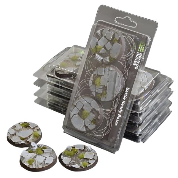 Gamers Grass Battle Ready Bases - Temple Round 50mm (x3) - Loaded Dice
