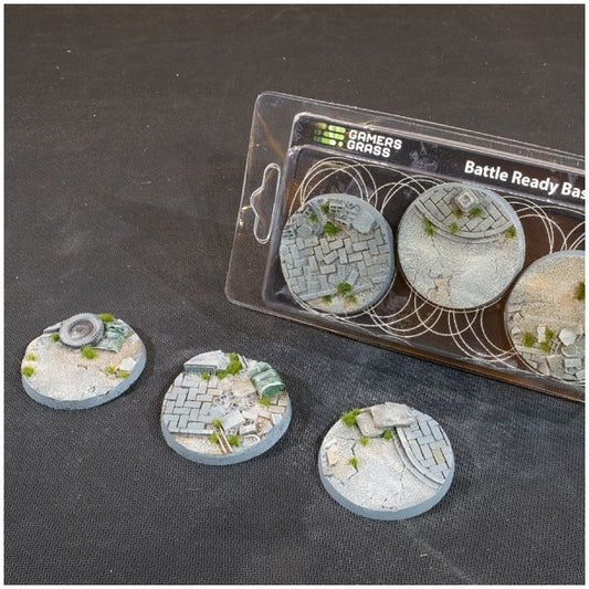 Gamers Grass Battle Ready Bases - Urban Warfare Round 50mm (x3) - Loaded Dice