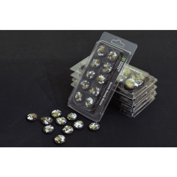 Gamers Grass Battle Ready Bases - Winter Round 25mm (x10) - Loaded Dice