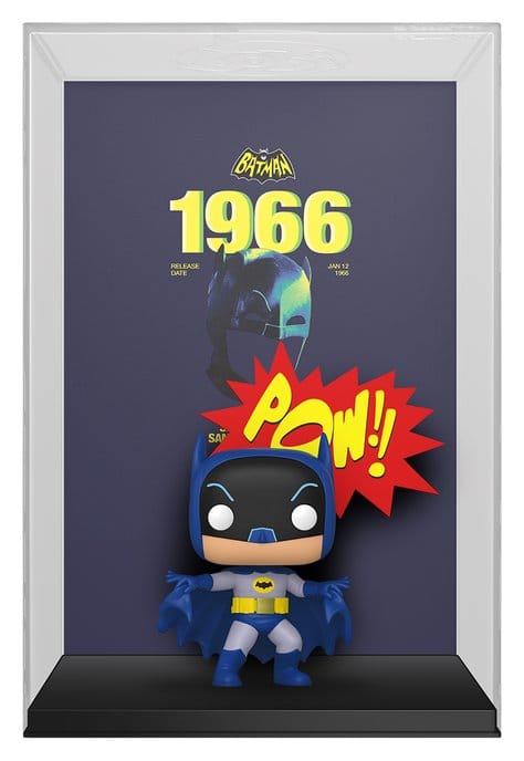 Funko POP! VHS Covers Batman 66 vinyl figure in front of a 1966 cover artwork with POW! effect