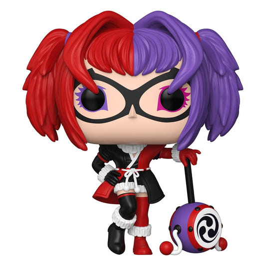 Batman Ninja Harley Quinn Funko Pop! Heroes vinyl figure with red and purple hair and a giant mallet