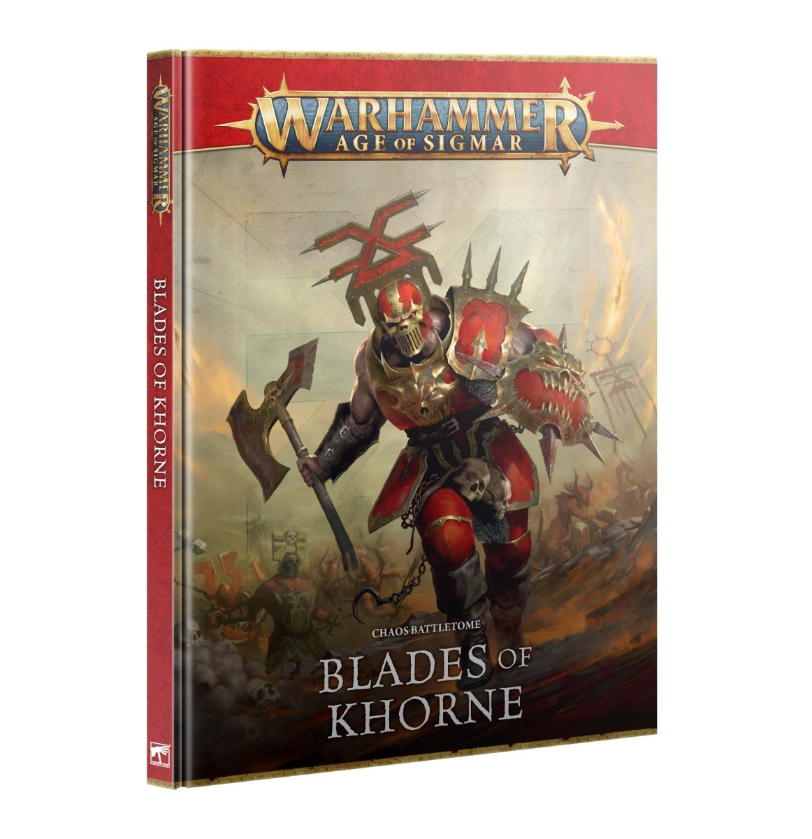 Games Workshop Age of Sigmar Battletome Blades of Khorne cover with a Khorne warrior and axe
