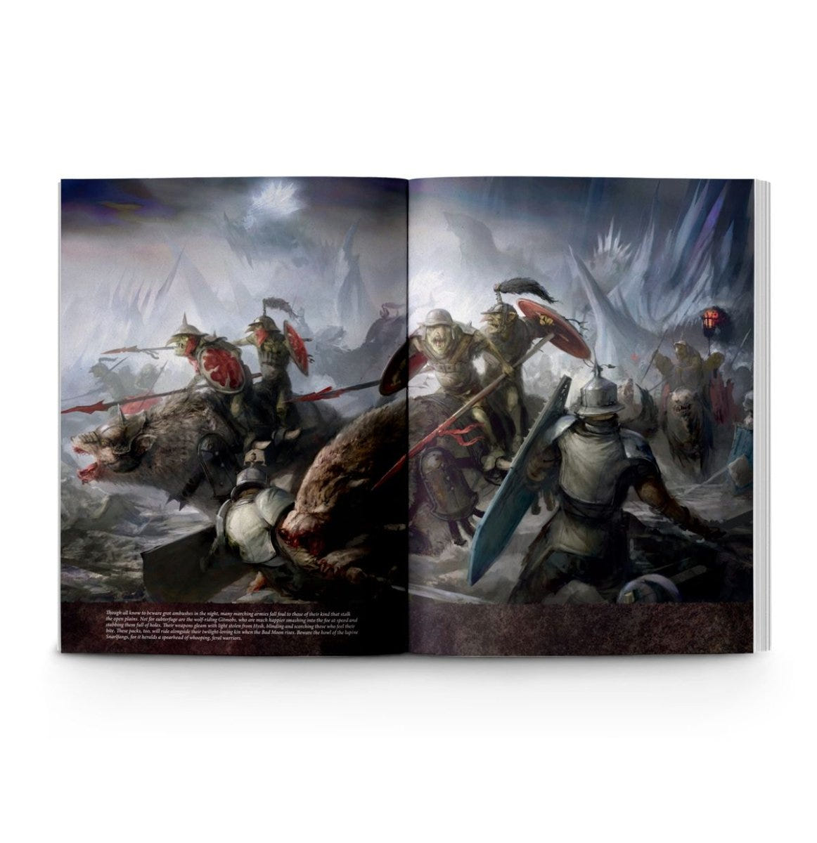 Battletome: Gloomspite Gitz interior spread with battle artwork