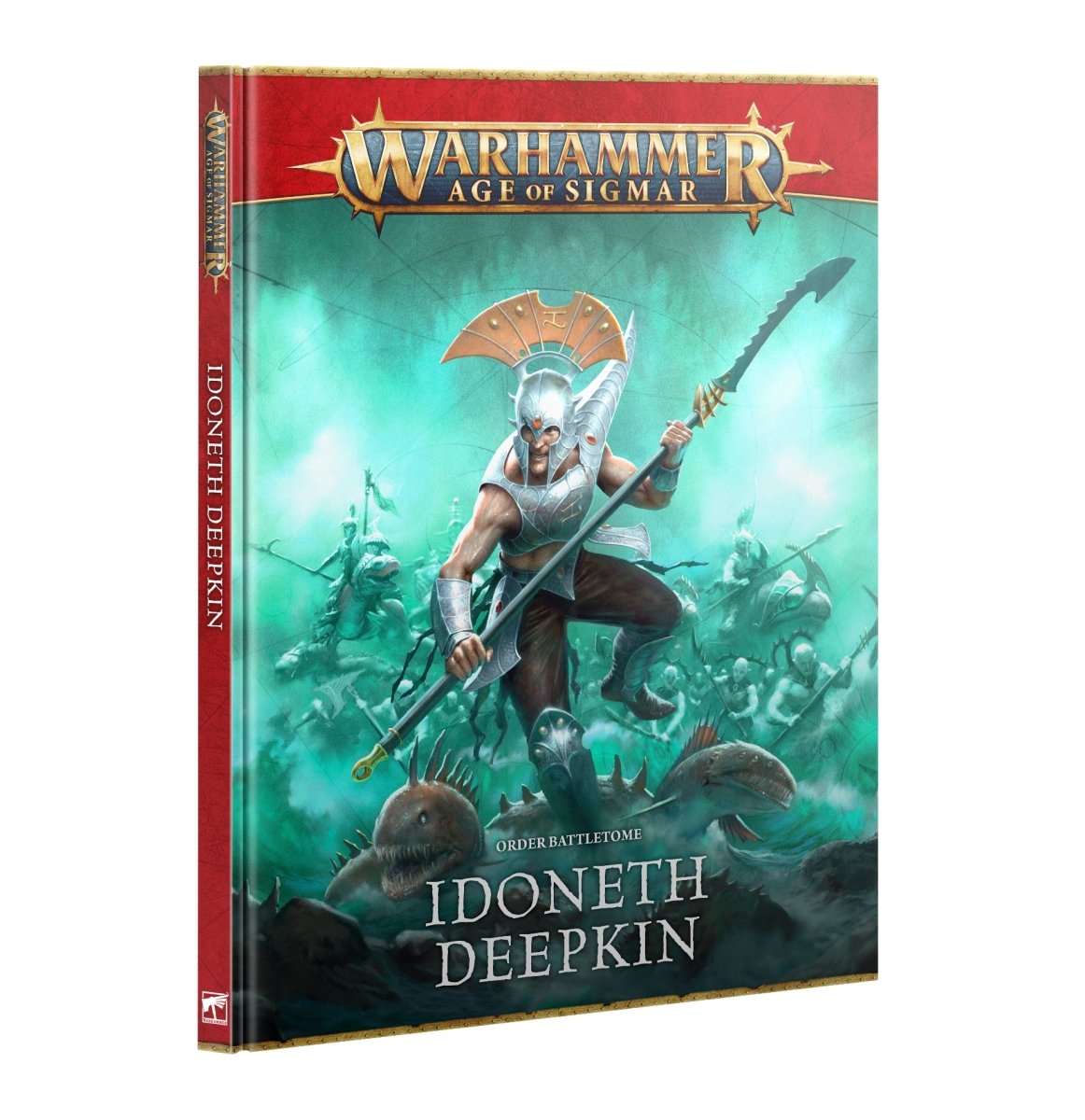Games Workshop Age of Sigmar Battletome Idoneth Deepkin cover with an aelf warrior and glaive
