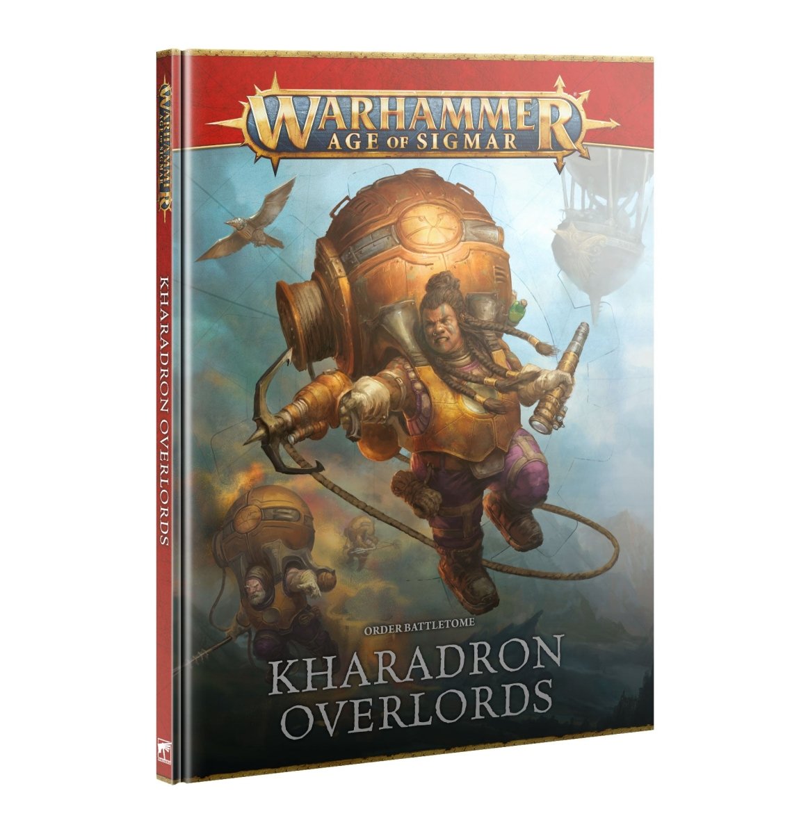 Games Workshop Battletome Kharadron Overlords cover with an aether-powered duardin sky-warrior