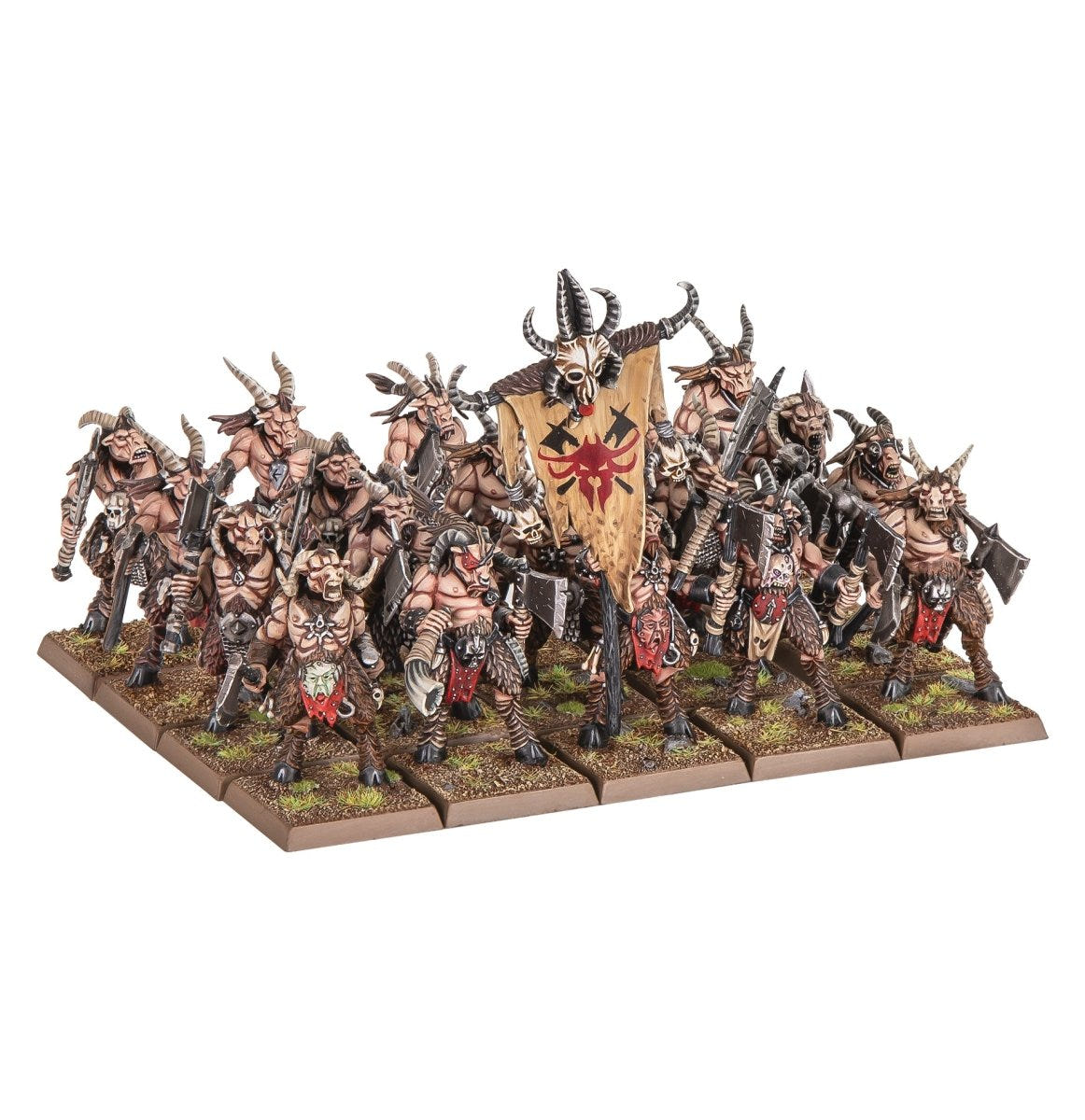 Painted regiment of twenty Gors with a red-daubed banner