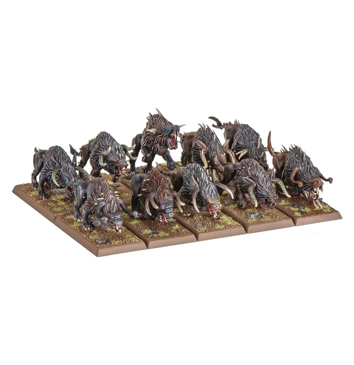 Painted pack of ten Chaos Warhounds on square bases