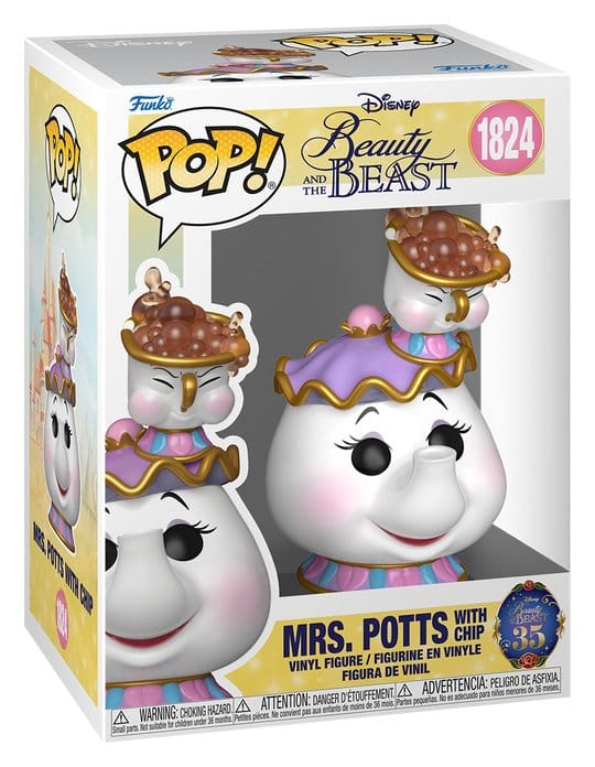 Disney Beauty and the Beast Funko Pop! Mrs. Potts with Chip vinyl figure in its window box