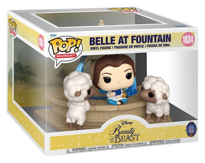 Disney Beauty and the Beast Funko Pop! Moment Belle at Fountain 1824 in its window box
