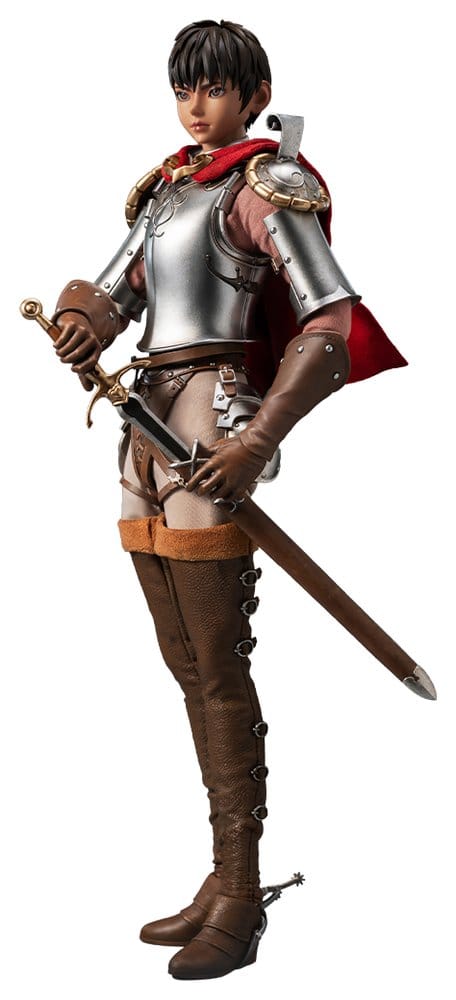 threezero 1/6 Berserk Casca (Golden Age) figure in silver armour and red cloak, holding her sword