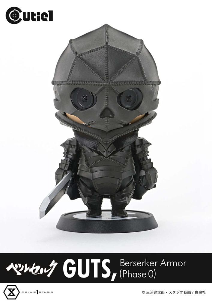 Front view of the Cutie1 Guts in Phase 0 Berserker Armor holding his sword, Prime 1 Studio Berserk