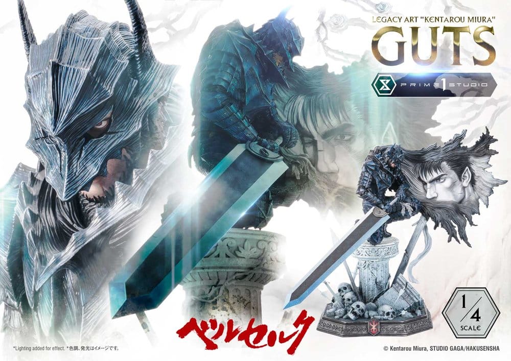 Berserk Legacy Art "Kentarou Miura" Statue 1/4 Guts Bonus Version 74 cm