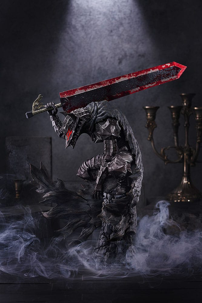 Berserk Guts Berserker Armor XL figure by Max Factory in a smoky candlelit scene