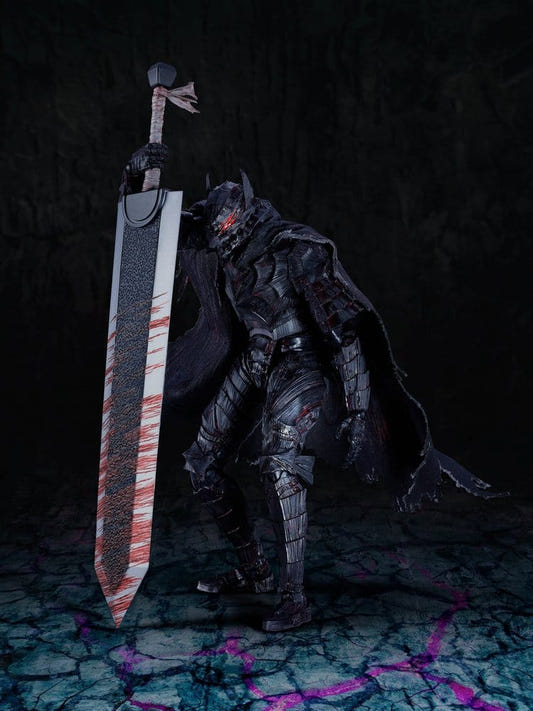 Bandai S.H.Figuarts Guts in Berserker Armor standing with the Dragon Slayer sword, Berserk