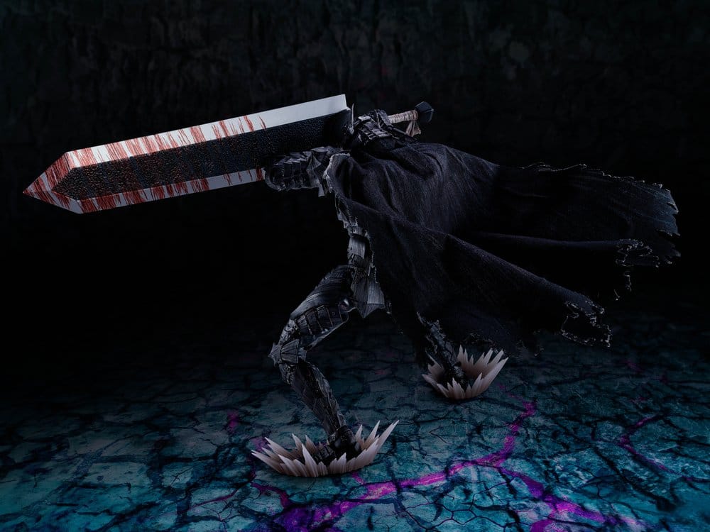 S.H.Figuarts Guts Berserker Armor figure lunging forward with the Dragon Slayer swung overhead