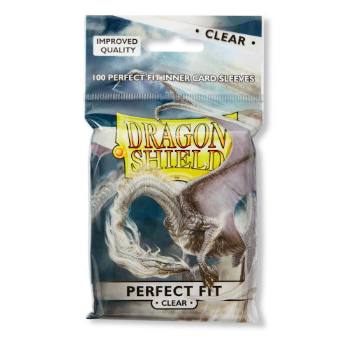 Dragon Shield - Perfect Fit Standard Size Sleeves 100pk - Clear - Loaded Dice Barry Vale of Glamorgan CF64 3HD