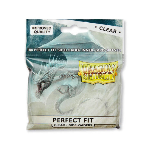 Dragon Shield - Perfect Fit Sideloaders Standard Size Sleeves 100pk - Clear - Loaded Dice Barry Vale of Glamorgan CF64 3HD
