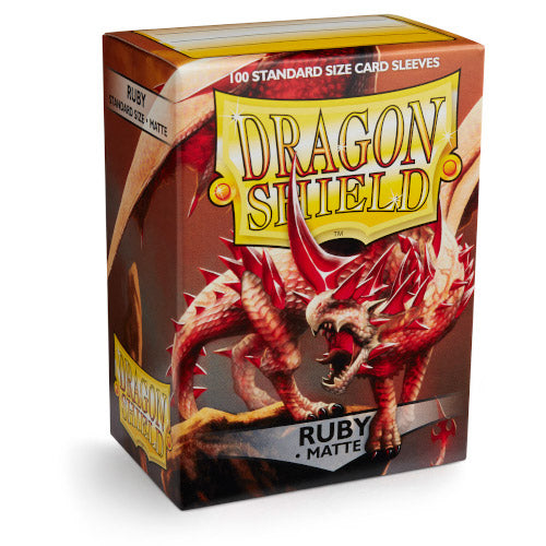 Dragon Shield - Matte Standard Size Sleeves 100pk - Ruby - Loaded Dice