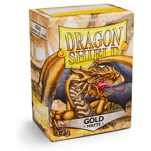 Dragon Shield - Matte Standard Size Sleeves 100pk - Gold - Loaded Dice