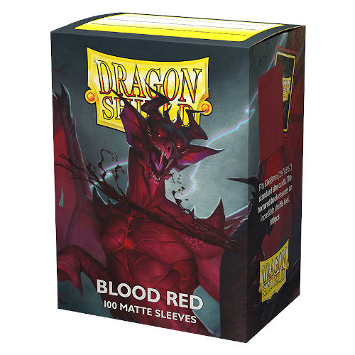 Dragon Shield - Matte Standard Size Sleeves 100pk - Blood Red - Loaded Dice