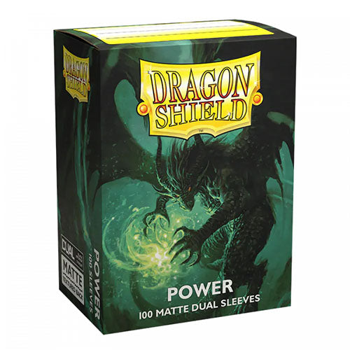Dragon Shield - Matte Dual Standard Size Sleeves 100pk - Limited Edition Metallic Power Green - Loaded Dice