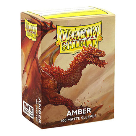 Dragon Shield - Matte Standard Size Sleeves 100pk - Amber - Loaded Dice