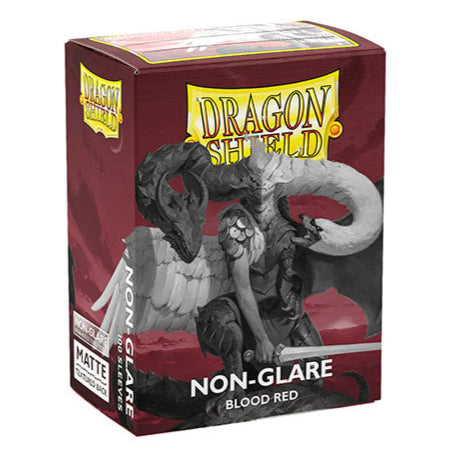 Dragon Shield - Matte Non-Glare Standard Size Sleeves 100pk - Blood Red - Loaded Dice