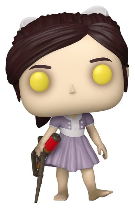 BioShock Funko POP! Games Little Sister vinyl figure with glowing yellow eyes holding a syringe