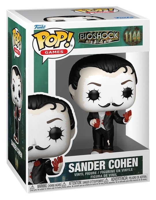 BioShock Funko POP! Games 1144 Sander Cohen vinyl figure shown in its window display box