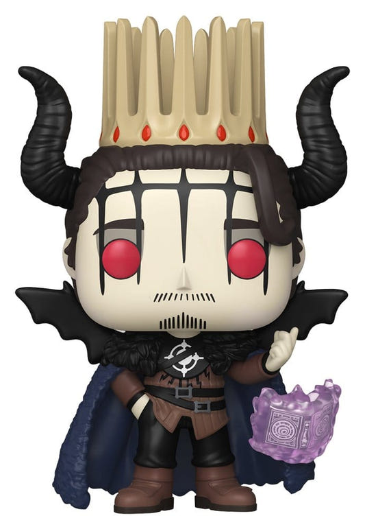Funko Pop! Animation Dante vinyl figure from Black Clover with horns, crown and purple magic cube