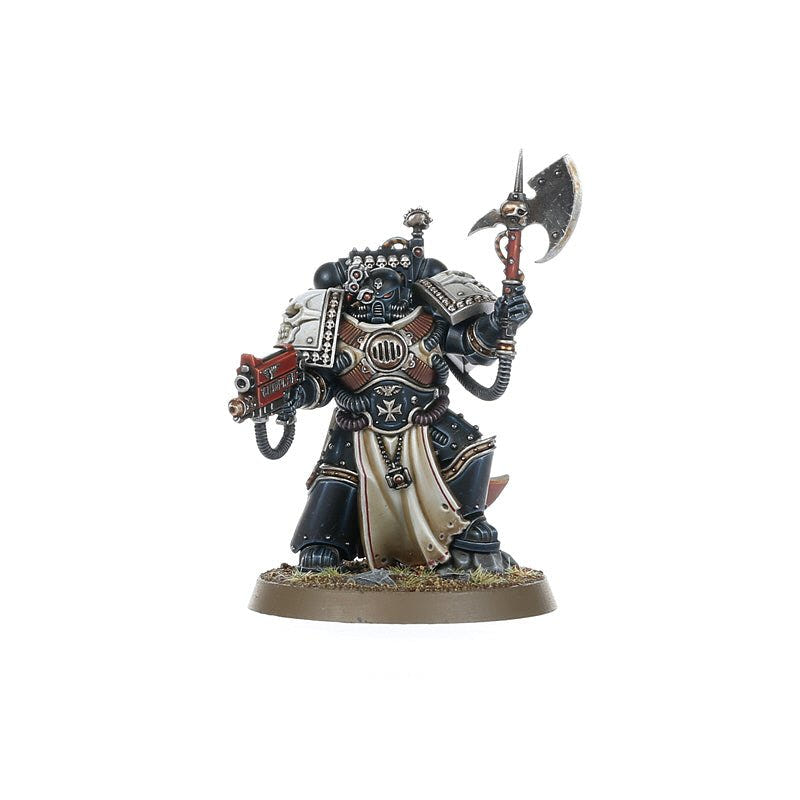 Painted Black Templars Castellan shown smaller to indicate scale