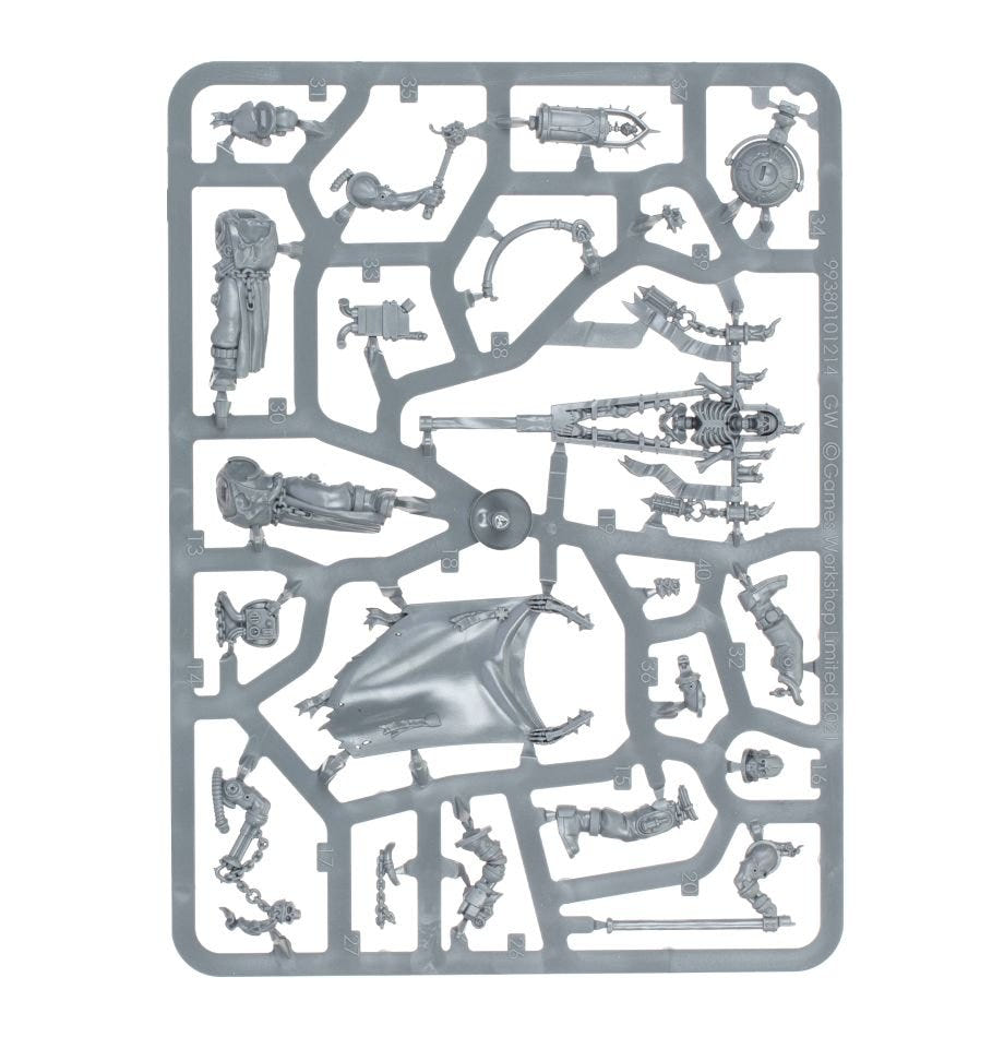 Black Templars Grimaldus & Retinue unpainted plastic sprue, frame 2 of 2
