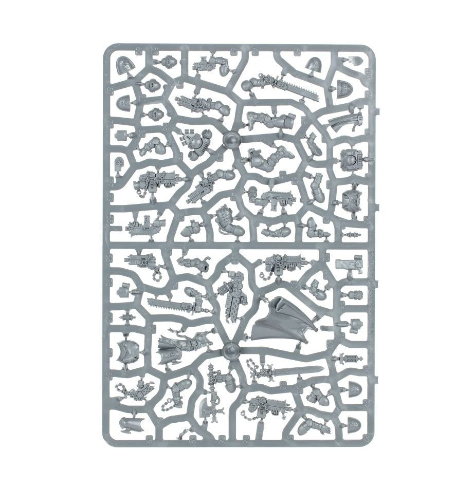 Black Templars Primaris Crusader Squad unpainted plastic sprue, frame 2 of 2