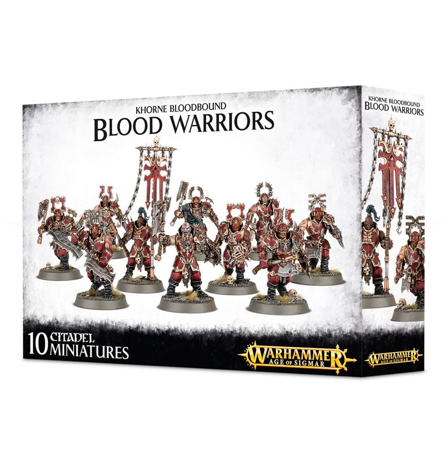Games Workshop Khorne Bloodbound Blood Warriors box front, 10 Citadel miniatures