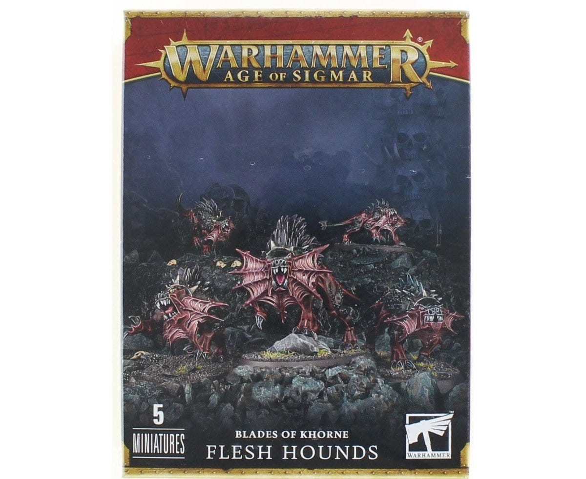 Games Workshop Blades of Khorne Flesh Hounds box front, five miniatures