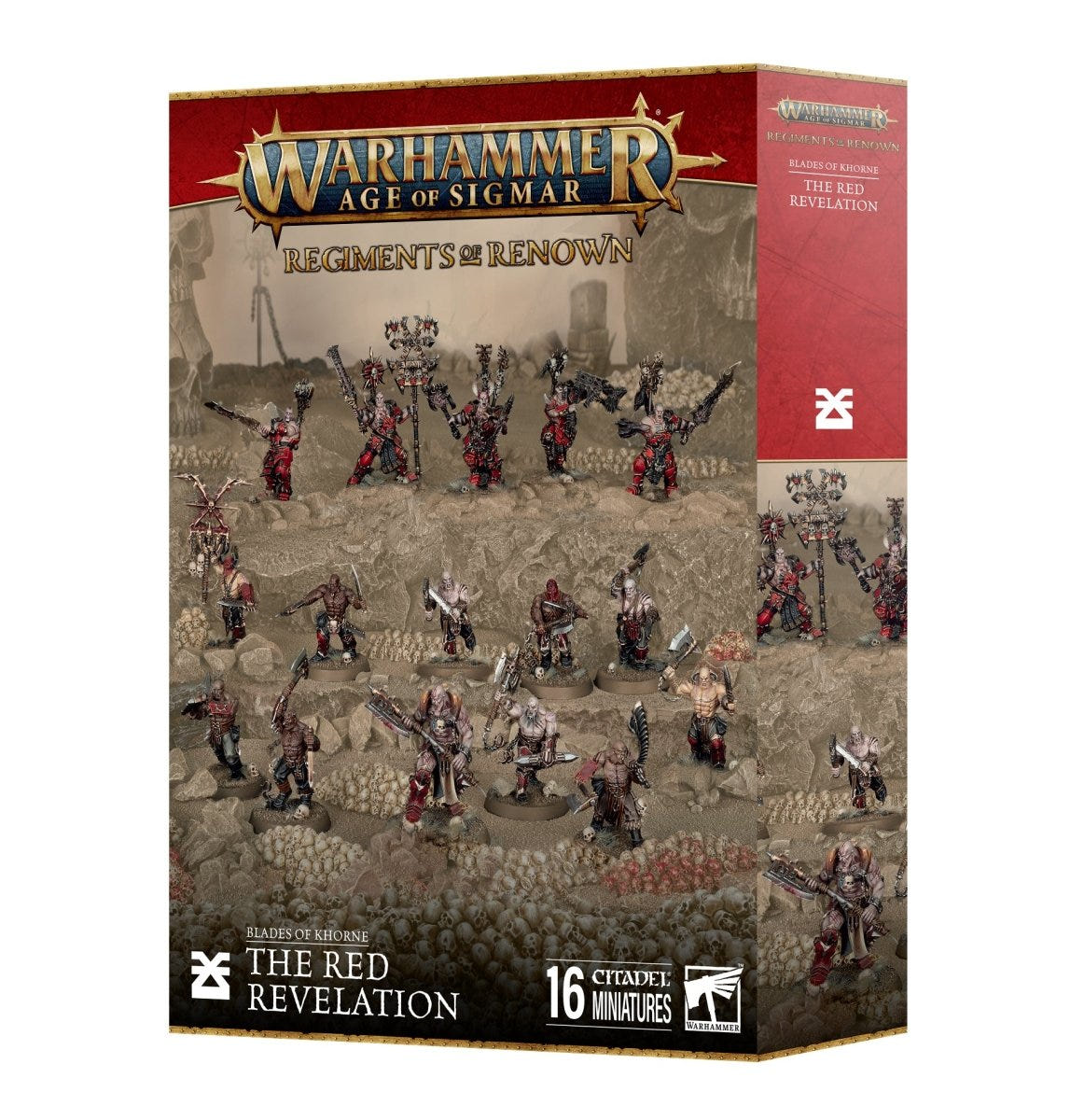 Warhammer Age of Sigmar Regiments of Renown The Red Revelation box front, 16 Citadel miniatures