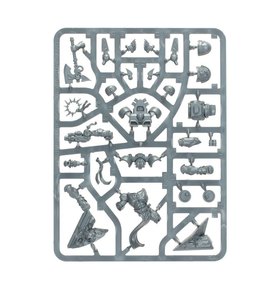Blood Angels Commander Dante unpainted plastic sprue with body, wings and axe