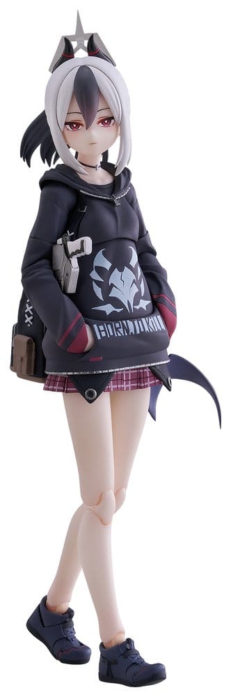 Max Factory figma Blue Archive Kayoko Onikata action figure in black hoodie and plaid skirt