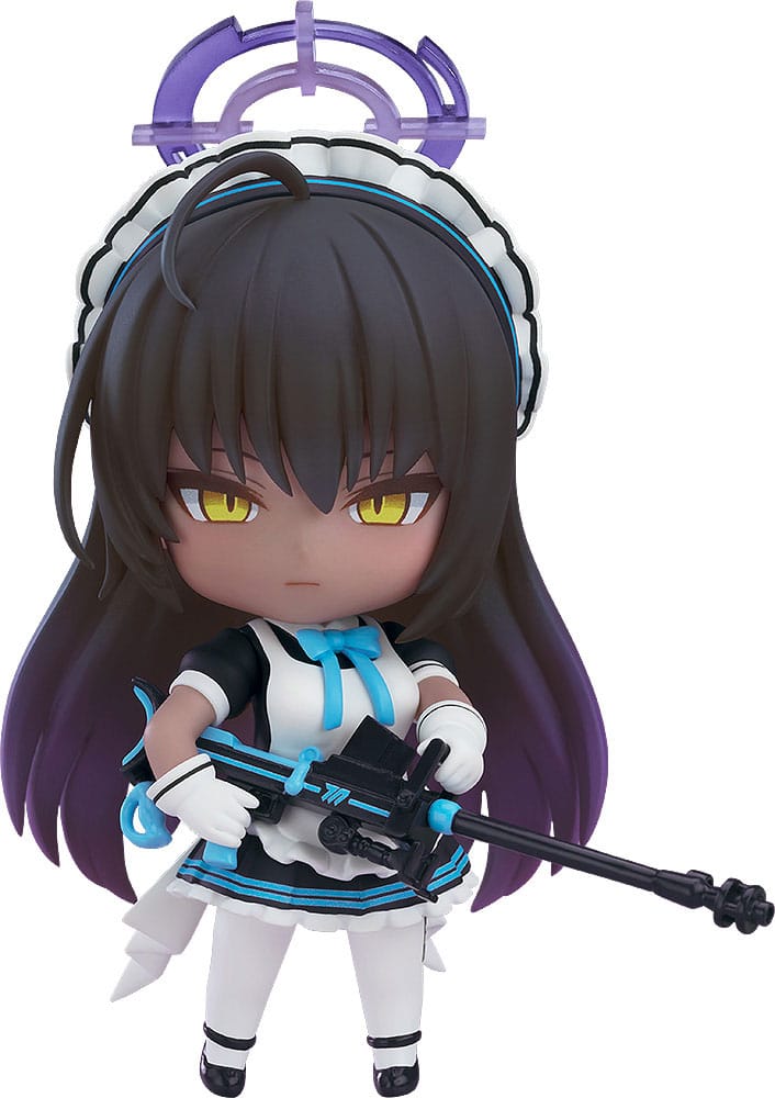Karin Kakudate Nendoroid by Good Smile Company in maid outfit holding her sniper rifle, Blue Archive