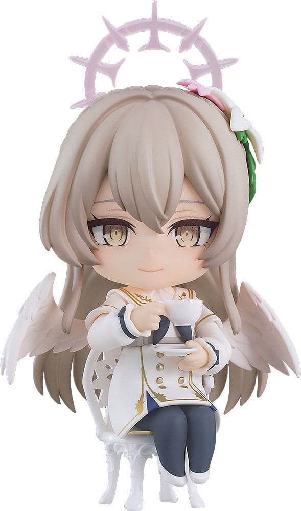 Nagisa Kirifuji Nendoroid by Good Smile Company seated on her chair with teacup, Blue Archive