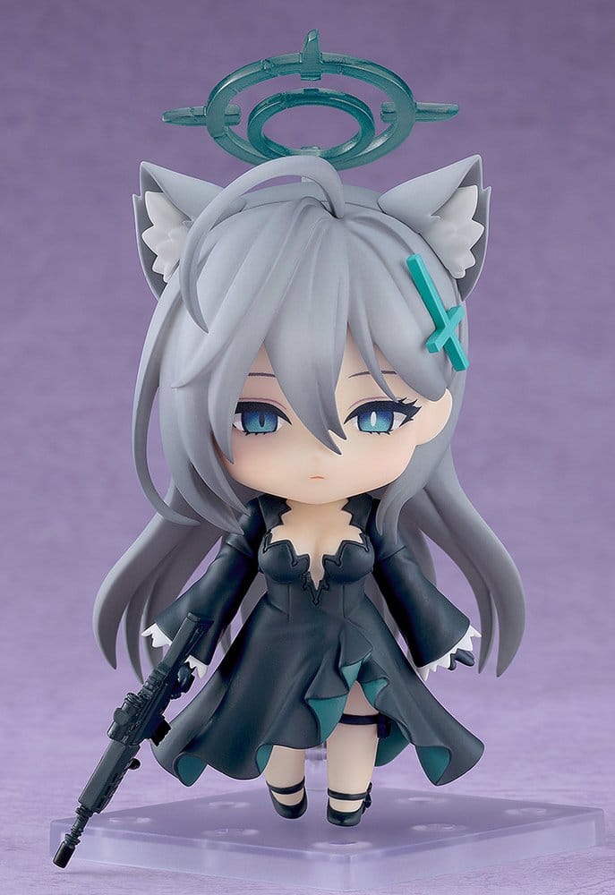 Blue Archive Nendoroid Shiroko Terror with rifle lowered, three-quarter view