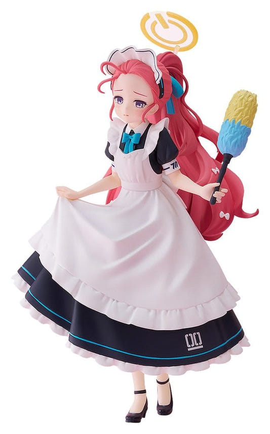 Good Smile Company Pop Up Parade Blue Archive Yuzu (Maid) figure holding a feather duster, front view
